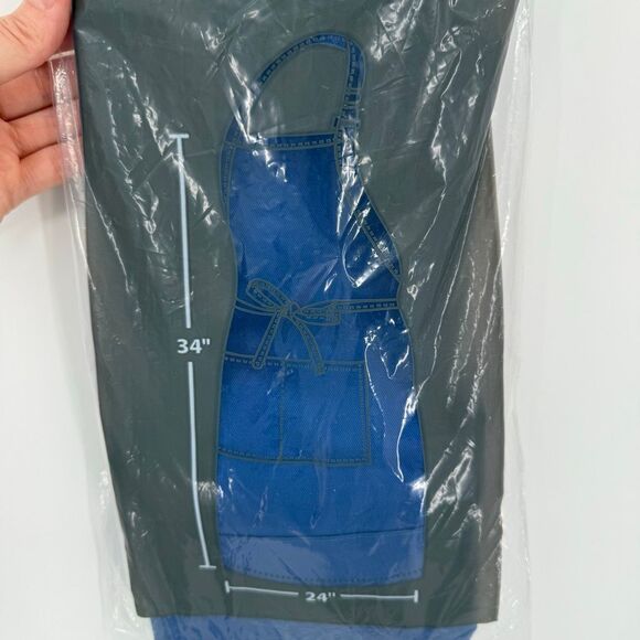 Chef Works Royal Blue Butcher Apron F8 34x24 NWT Kitchen Uniform - Picture 3 of 8